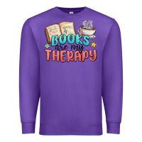 Purple books are my therapy Premium Sweatshirt - MaliasSmallBusiness