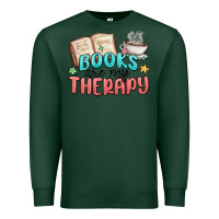 Sports Green books are my therapy Premium Sweatshirt - MaliasSmallBusiness