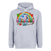 Heather Grey childcare life Heavyweight Hoodie - MaliasSmallBusiness