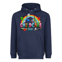 Navy childcare life Heavyweight Hoodie - MaliasSmallBusiness