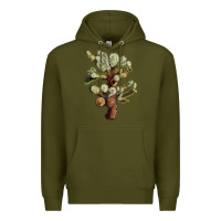 Army Green Cholla Tree Cactus Premium Hoodie - LillyAllenDesigns