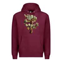 Burgundy Cholla Tree Cactus Premium Hoodie - LillyAllenDesigns