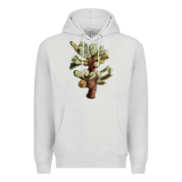Dove Grey Cholla Tree Cactus Premium Hoodie - LillyAllenDesigns