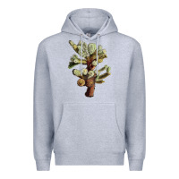 Heather Grey Cholla Tree Cactus Premium Hoodie - LillyAllenDesigns