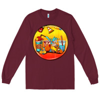 Burgundy firefighter coasters Long Sleeve Tee - AdoDesignShop
