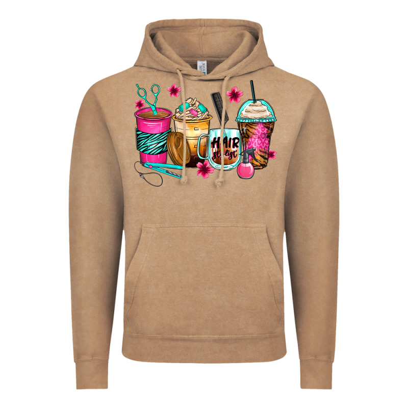 Hairstylist Coffee Cups Vintage Hoodie by Zillion Design Studio | Teevron