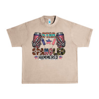 French Oak star spangled hammered Urban Heavy Tee - CowhideDigitalArt