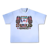 Grape Ice star spangled hammered Urban Heavy Tee - CowhideDigitalArt