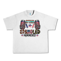 Lunar Rock star spangled hammered Urban Heavy Tee - CowhideDigitalArt