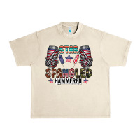 Sandshell star spangled hammered Urban Heavy Tee - CowhideDigitalArt