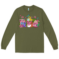 Army Green western cancer  coffee cups with ribbons Long Sleeve Tee - AdoDesignShop