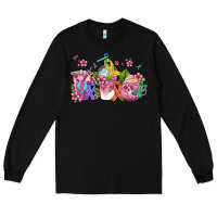 Black western cancer  coffee cups with ribbons Long Sleeve Tee - AdoDesignShop
