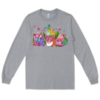 Heather Grey western cancer  coffee cups with ribbons Long Sleeve Tee - AdoDesignShop