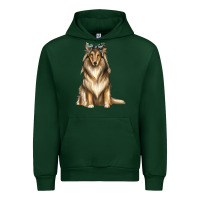 Forest Green collie with bandanna Urban Hoodie - texasbilliewilder