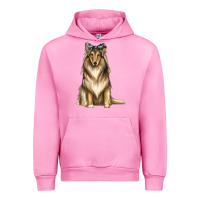 Fuchsia Pink collie with bandanna Urban Hoodie - texasbilliewilder
