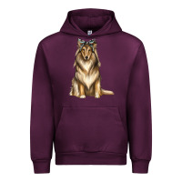 Mauve Wine collie with bandanna Urban Hoodie - texasbilliewilder