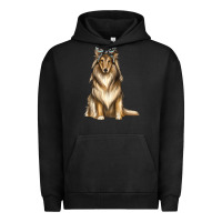 Pigment Black collie with bandanna Urban Hoodie - texasbilliewilder