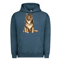 Pigment Midnight Navy collie with bandanna Urban Hoodie - texasbilliewilder
