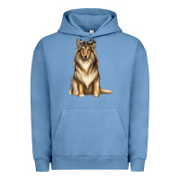Pigment Pebble Blue collie with bandanna Urban Hoodie - texasbilliewilder