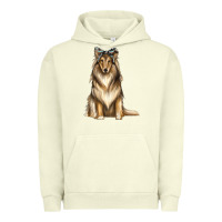Pigment Pistachio collie with bandanna Urban Hoodie - texasbilliewilder