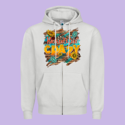 Beautiful Crazy Zipper Hoodie Designed By Nancycooperartshop