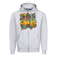 Heather Grey beautiful crazy Zipper Hoodie - NancyCooperArtShop