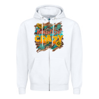 White beautiful crazy Zipper Hoodie - NancyCooperArtShop