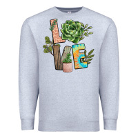 Heather Grey plant love Premium Sweatshirt - NancyCooperArtShop