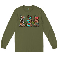 Army Green leopard cowhide turquoise cactus bunny's Long Sleeve Tee - JahusDesignShop