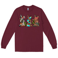 Burgundy leopard cowhide turquoise cactus bunny's Long Sleeve Tee - JahusDesignShop