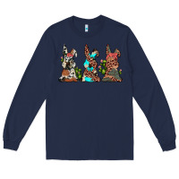Navy leopard cowhide turquoise cactus bunny's Long Sleeve Tee - JahusDesignShop