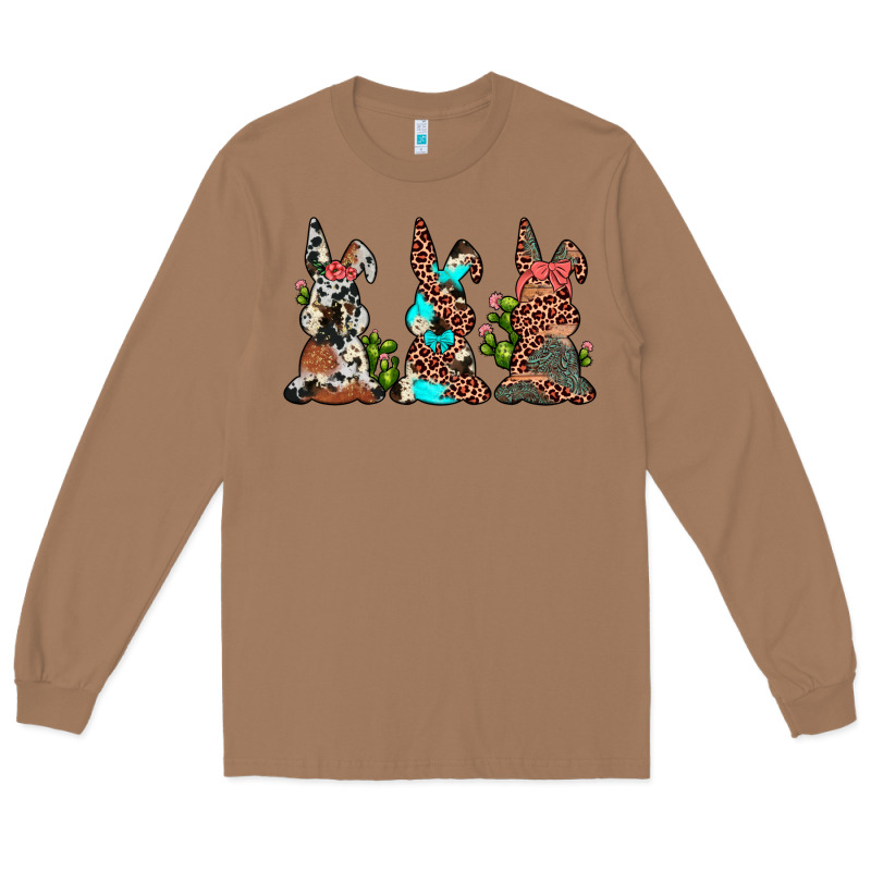 Leopard Cowhide Turquoise Cactus Bunny's Long Sleeve Tee by JahusDesignShop | Teevron