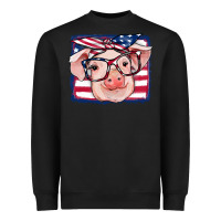 Black american flag pig Heavyweight Sweatshirt - RanaPortraitStore