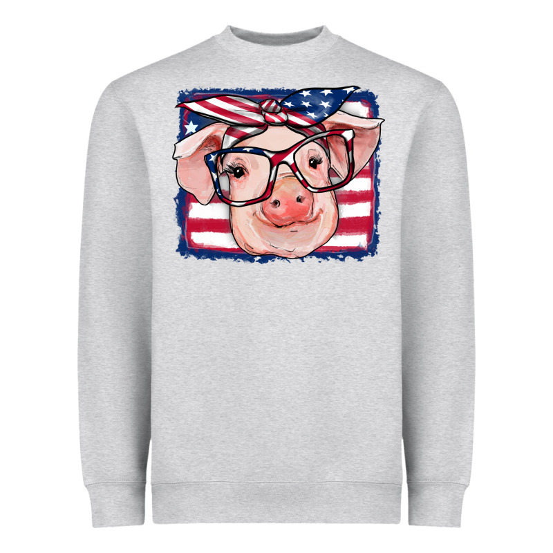 American Flag Pig Heavyweight Sweatshirt by RanaPortraitStore | Teevron