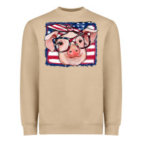 Mushroom american flag pig Heavyweight Sweatshirt - RanaPortraitStore