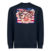 Navy american flag pig Heavyweight Sweatshirt - RanaPortraitStore