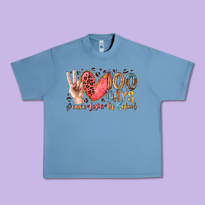 Peace Love 100 Days Of School Urban Heavy Tee Designed By Racoondesign