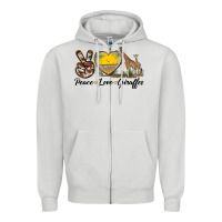 Dove Grey Peace Love Giraffes Zipper Hoodie - LillyAllenDesigns