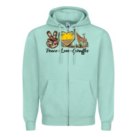 Seafoam Peace Love Giraffes Zipper Hoodie - LillyAllenDesigns