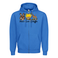 True Royal Peace Love Giraffes Zipper Hoodie - LillyAllenDesigns