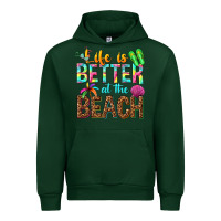 Forest Green Life is better at the beach Urban Hoodie - NancyCooperArtShop