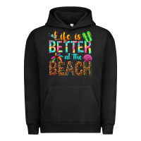 Pigment Black Life is better at the beach Urban Hoodie - NancyCooperArtShop