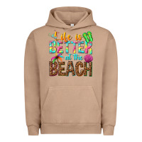 Pigment Burro Life is better at the beach Urban Hoodie - NancyCooperArtShop