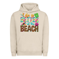 Pigment French Oak Life is better at the beach Urban Hoodie - NancyCooperArtShop