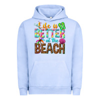 Pigment Grape Ice Life is better at the beach Urban Hoodie - NancyCooperArtShop
