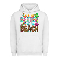 Pigment Lunar Rock Life is better at the beach Urban Hoodie - NancyCooperArtShop