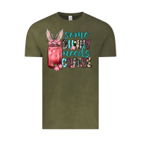 Vintage Olive Some Bunny needs coffee Vintage Tee - Neo Western