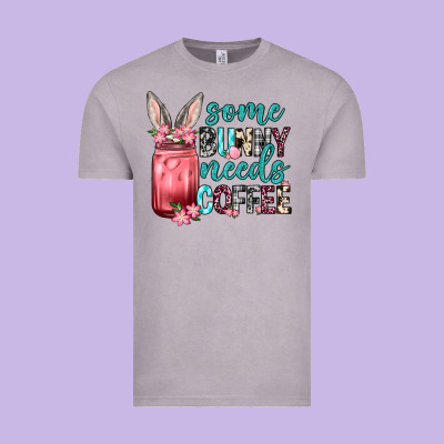 Some Bunny Needs Coffee Vintage Tee Designed By Neo Western