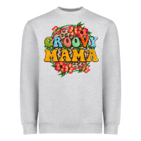 Heather Grey groovy mama Heavyweight Sweatshirt - Zillion Design Studio