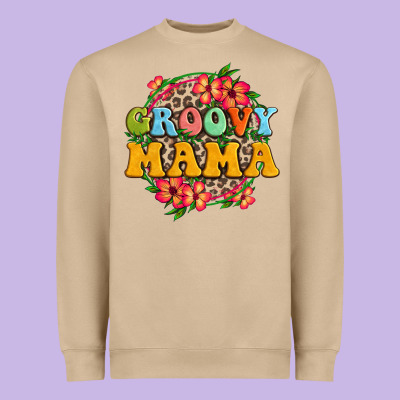 Groovy Mama Heavyweight Sweatshirt Designed By Zillion Design Studio